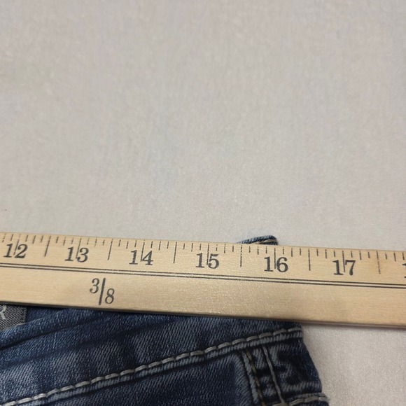 BKE Jake Bootleg Jeans Men 32R Blue Denim Stretch Contrast Stitching - Picture 6 of 9